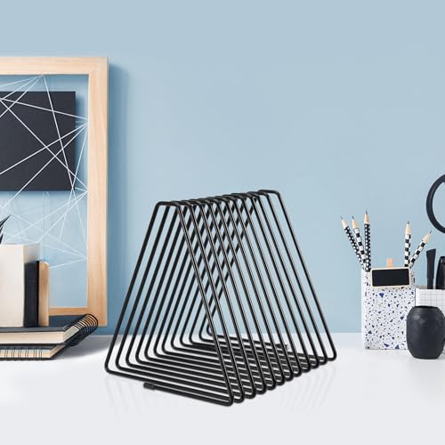 Soporte triangular negro de 11 compartimentos para evitar el desorden de folletos 7