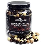 Chocolate Covered Espresso Coffee Bean Blend Jar | Made with Premium Ingredients | 3-Pound Bulk Jar | Features White, Milk, and Dark Chocolate Coffee Beans | Delicious Caffeinated Treats | By Dilettante Chocolates