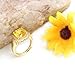 Uloveido Women's Fashion Yellow Gold Plated Ring with Yellow Stone Adjustable Size Ring for Women Mom Y1393