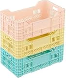 3 Pack Small Plastic Storage Baskets for Desk Organization, Desk Drawer Organizer, Sturdy Storage Cage for Home, Kitchen, Classroom, Bathroom 17x10x6