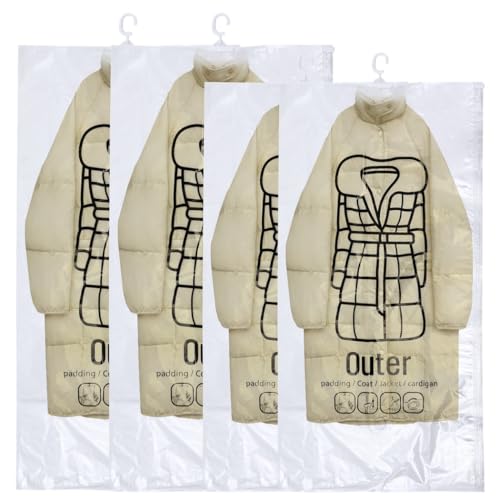 yeeplant Bolsas de sellado al vacío para ropa, bolsas de almacenamiento al vacío para colgar, bolsas de almacenamiento de compresión de ropa, bolsas de ahorro de espacio para trajes y chaquetas, juego