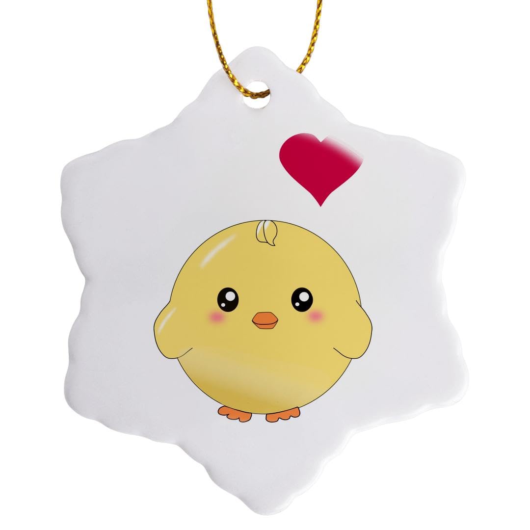 Saruwa2♡ Amazon.com: 3dRose orn_112902_1 Cute Yellow Chick with Red