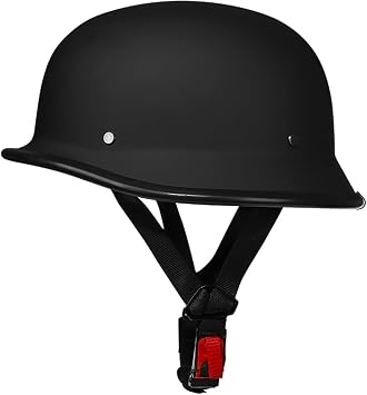 Motorcycle Retro German Style Helmet, Half Shell Skull Cap Fashion Men Women Open Face Helmets, DOT Approved Low Profile Four Seasons Cruiser Scooter Chopper Moped ATV Half Helmet