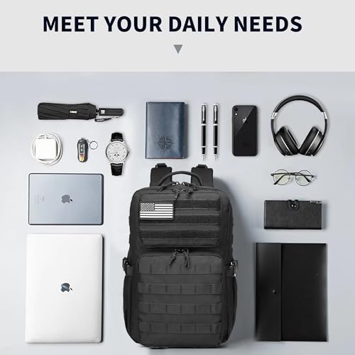 Image of Wotony Military Tactical Backpack for Men Waterproof Daypack 3 Day Assault Pack Molle Bag with Water Bottle Holder