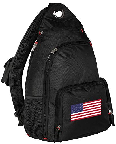 Broad Bay American Flag Backpack Single Strap USA Flag Sling Backpack