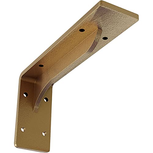 Ekena Millwork BKTM02X08X04EBHGO Steel Bracket Embrey, 2"W x 8"D x 4 1/4"H, Hammered Gold