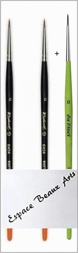 Pinceau Raphael Series 8404,kolinsky Rouge Sable Pinceau,Taille 0 Set 2pcs ET 1 Pinceau