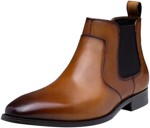 Jousen Men's Chelsea Boots Polished Premium Leather Ankle Dress B...