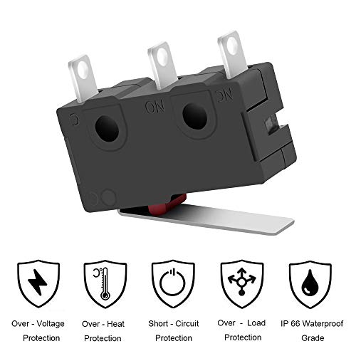 Mxrs MXR-PL-YBKG Muzhi Spdt 1No 1Nc Hinge Lever Momentary Push Button Micro Limit Switch Ac 5A 125V 250V 3 Pins 12 Pcs thumb #4
