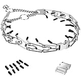 Insfas Pinch Prong Collar for Dogs, Adjustable Dog Training Choke Spike No Pull Martingale Collars w