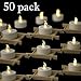 Tea Lights - 50 Pack Flameless LED Candles - 200 Hour Battery Operated - Realistic Flickering - Warm White Light - Perfect for Halloween & Seasonal Celebrations