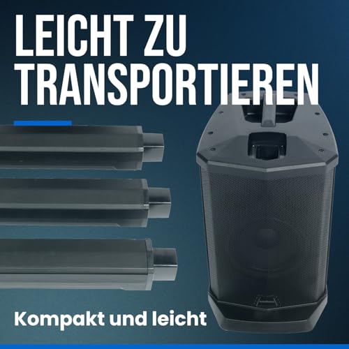 WOODBRASS CS200 Aktiv-Lautsprecher Boxen, verstärkt, leistungsstark, Bluetooth, 200 W – Class-D 105 dB – mobiler Sono, robust, kompakt, leistungsstark, 5 Eingänge, kabellos, DSP – DJ, Party, Konferenz