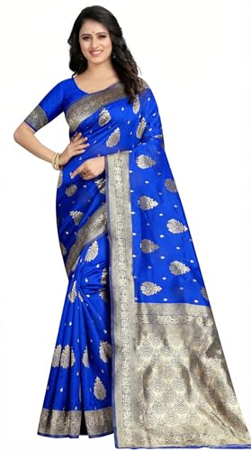 Image of C J Enterprise Women's Pure Kanjivaram Soft Silk Saree Banarasi Style Ladies Sadi With Blouse Piece for Wedding (Eagle-3-51)