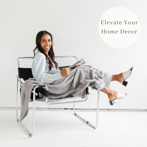 Image of SARANONI Bamboni Luxury Throw Blanket | Super Soft Plush Home Decorative Comfy Blankets for Sofa, Couch or Bed | Gray, Large - 50 inch x 60 inch