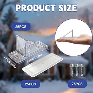 ApxRoufin Roof Snow Guards, 25 Pack Snow Stops for Metal Roofs, Prevent Sliding Ice Snow Stop Buildup with Gasket and Screws, Metal and Steel Roofs Winter Supplies