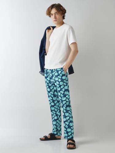 Image of Bewakoof Men's All Over Printed Regular Fit Poplin Cotton Pyjamas
