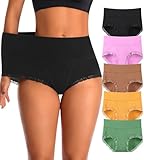 OPIBOO High Waisted Underwear for Women Boyshort Cotton Post Partum Panties Soft Tummy Control Underpants Full Coverage Boyshorts Ladies Underwear 5 Pack l