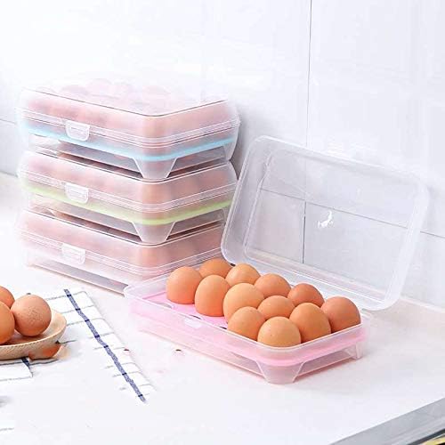 Egg Container 15 Cell Egg Portable Refrigerator Fresh Box Storage Container Case Bin Wild Storage Box Egg Crisper Kitchen (Color : D) (C)