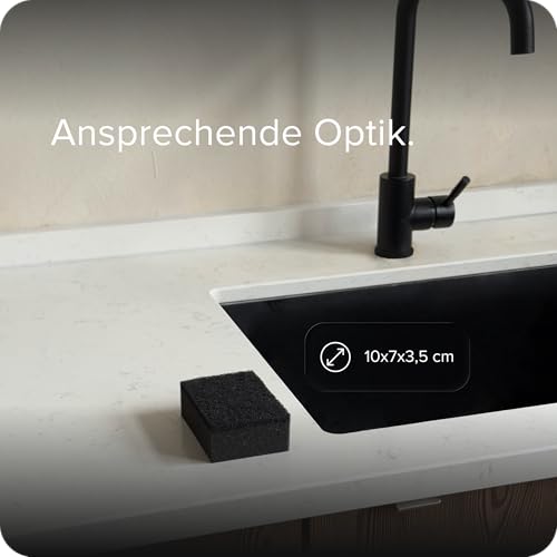blackswedenhome. SVAMP Schwamm 12 Stück Küchenschwamm Schwarz - Spülschwamm Schwarz, Langlebig und Universell Einsetzbar - Geschirrschwamm, Putzschwamm mit Scheuervlies 5