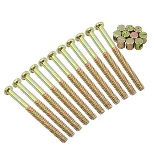 Adyoney M8 x 90mm Furniture Bolts with Barrel Nuts, 10 Sets