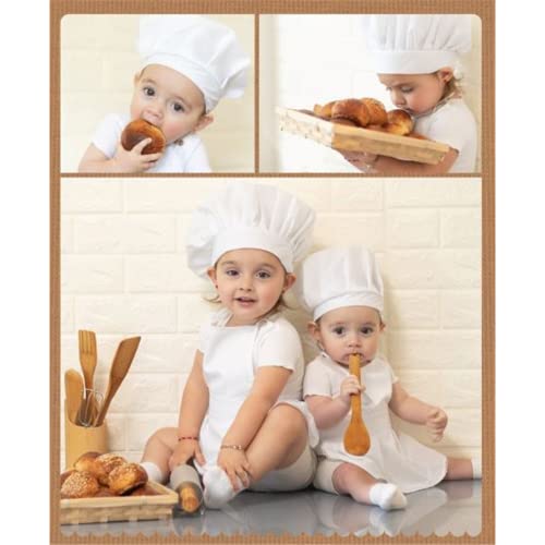 Nicoone Newborn Baby Chef Costume Photography Photos Prop Hat + Apron Outfit,Baby Chef Costume Set for Boys Girls Photography Props (Girls 0-6 Months) - Image 2