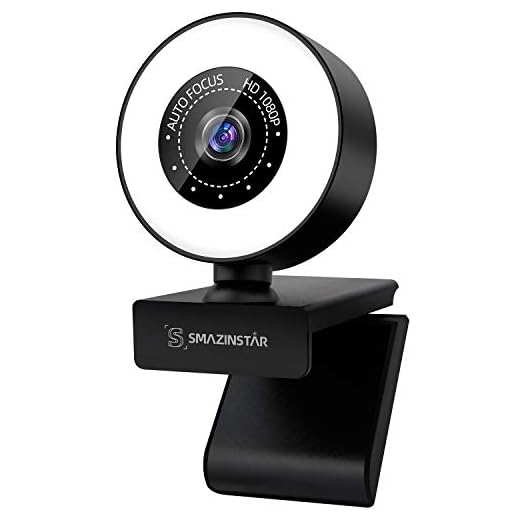 PC Webcam for Streaming HD 1080P, S SMAZINSTAR USB Pro Computer Web Camera Video Cam for Mac Windows Laptop Conferencing Gaming with Microphone & Ring Light & Tripod (Tripod not Included)