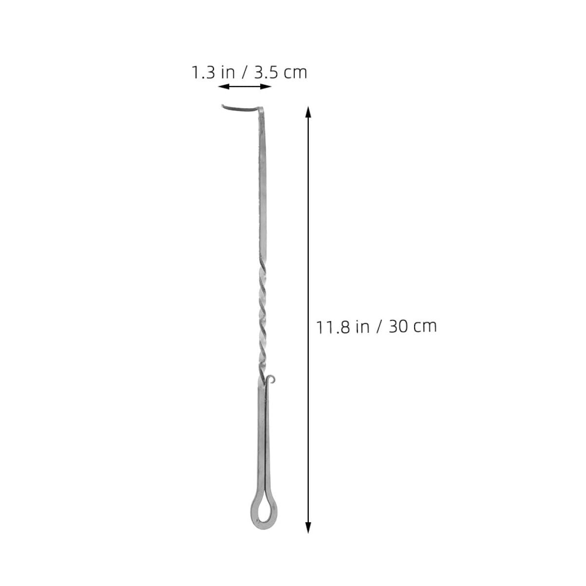 Mikikit Stainless Steel Meat Hook Flipper for Grilling Smoking and Roasting Versatile Bbq Food Turner Tool for Home Kitchens and Outdoor Camping High Temperature Resistance Efficient Food