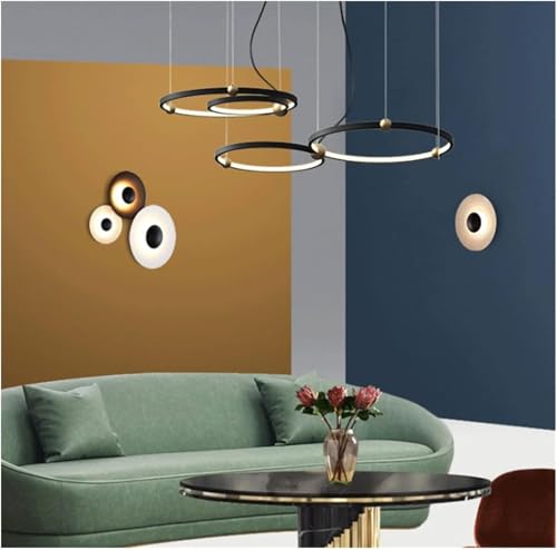 Lampe Design suspendue noire LWX au style minimaliste épuré pour grand salon