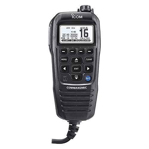 Icom COMMANDMICIV8482; w/White Blacklit LCD - Black