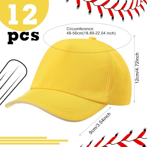 Image of Shyyween Kids Baseball Caps Youth Adjustable Plain Baseball Hats Cotton Blank Hats Bulk for Girls Boys Sport Team