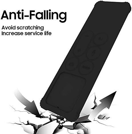 AWINNER Protective Case Compatible for Apple TV 4K 5th / 4th Gen Remote - Lightweight [Anti Slip] Shock Proof Silicone Cover for Apple TV Siri Remote Controller (Black)