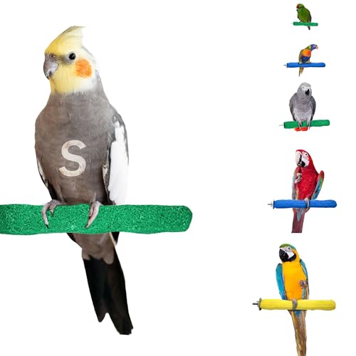 Sweet Feet and Beak Comfort Grip Safety Perch for Bird Cages - Pedicure Perch for Birds to Keep Nails and Beaks in Top Condition - Safe Easy to Install Bird Cage Accessories - Small 6.5'