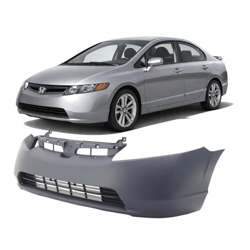FitParts Compatible With Front Bumper Cover 2007-2008 Honda Civic Si Sedan 07 08. New Primed. W/o Fog Light Holes. W/o Parking Aid Sensor Holes. 04711SNXA90ZZ HO1000259
