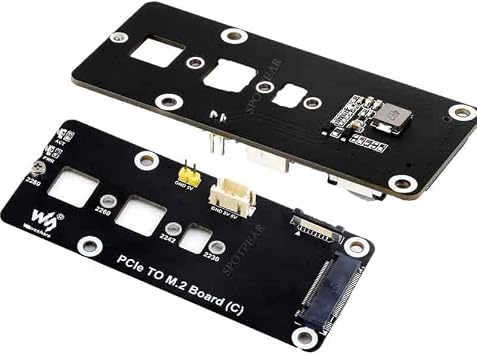 PCIe to M.2 NVMe SSD Adapter Board C HAT Pi5-PCIe-2280-2242-2230 for RPi5, PCIe-TO-M.2-Board-C