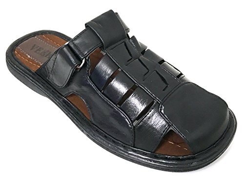 G4U-CTS Men's Sandals Adjustable Strap Closed Toe Slide Casual Fisherman Summer Flip Flops Shoes (8 D(M) US, Black-982)