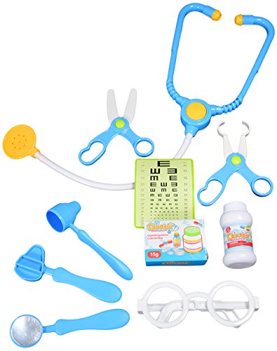 CoolToys Pretend Doctor Playset Toy for Kids - 10 Pieces (Blue), Blue