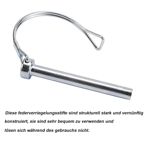 sinzau Rohrklappsplinte, 8 x 50mm mit Rastverschluss,10 Stück Edelstahl Klappsplint,Splint, Sicherungsstift,für Bauernhof Rasen Garten, Silber