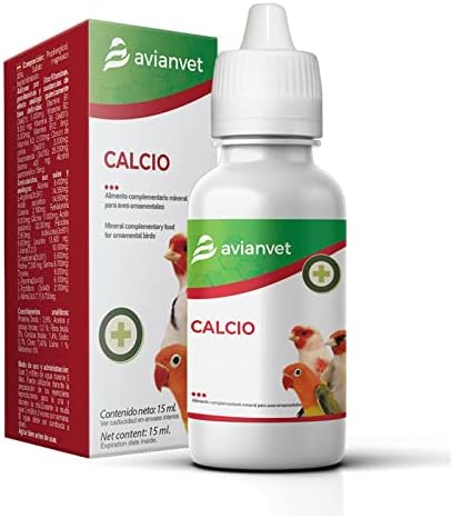 Calcio Líquido | Suplemento alimenticio para pájaros | Fuente extra de calcio, indicado para puesta de huevos (15 ml)