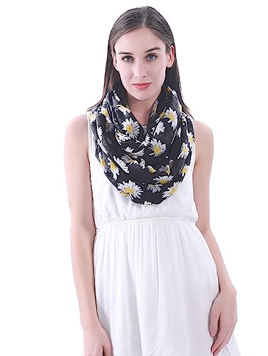 Lina & Lily Daisy Floral Print Women's Infinity Scarf Lightweight2