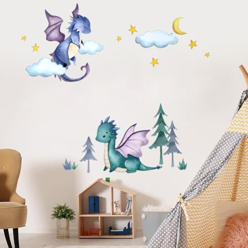 Vinilos Decorativos Dragones para Niños 2 Piezas