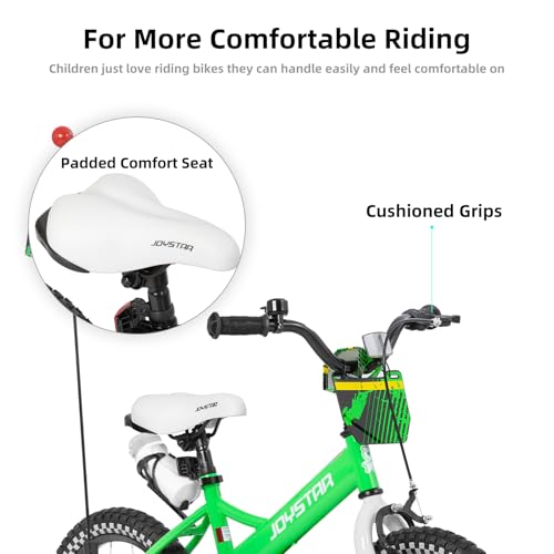 Image of JOYSTAR Little Daisy Kids Bike for Girls Boys Ages 2-10 Years, 12 14 16 20 Inch Girls Bikes with Doll Bike Seat & Streamers, Boys Bike with Flag & Number Plate, Multiple Colors
