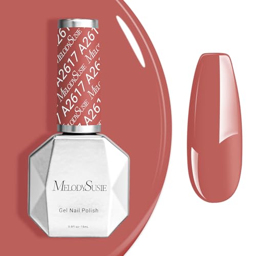 Image of MelodySusie 0.5fl oz Red Brown Gel Nail Polish, Nails Soak Off UV LED Cinnamon Red Gel Polish Gift for Women Nail Art Manicure Salon DIY Nail Design Decoration at Home-A2617