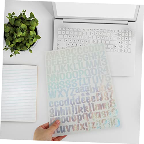 HOODANCOS 10arkusze Naklejki Samoprzylepne Arkuszy Wodoodporne Literki z Efektem Lustrzanym Do Dekoracji Kart Scrapbookingu i Rękodzieła
