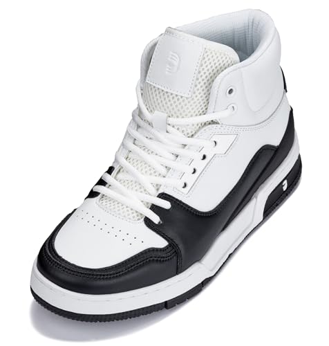 Image of CALTO Men's Invisible Height Increasing Elevator Shoes - Lace-up Sporty High Top Sneakers - 3 Inches Taller