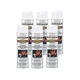 Rust-Oleum 2593838-6PK Professional Inverted Striping Spray Paint, 18 oz, White, 6 Pack
