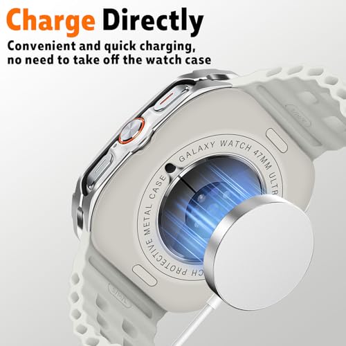 Funda Metal Samsung Galaxy Watch Ultra 47mm Tapa Trasera Protectora Duradera Accesorios 2 en 1 6