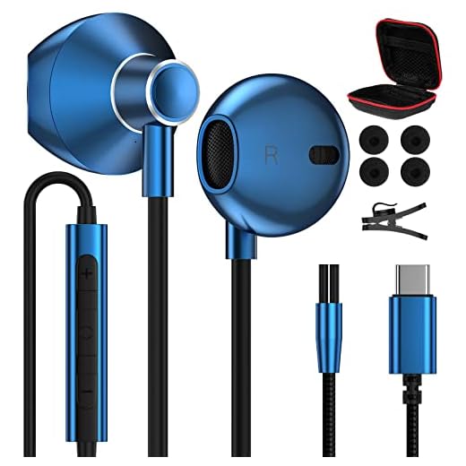 COOYA USB C Headphones for Samsung S23 S22 Flip4 A53 A54 S21 S20 Note 20 Ultra Type C Wired Earbuds with Mic Volume Control Metal Shell HiFi Stereo in-Ear Earphones for iPad Air 5th Mini 6 Pixel 6 Pro