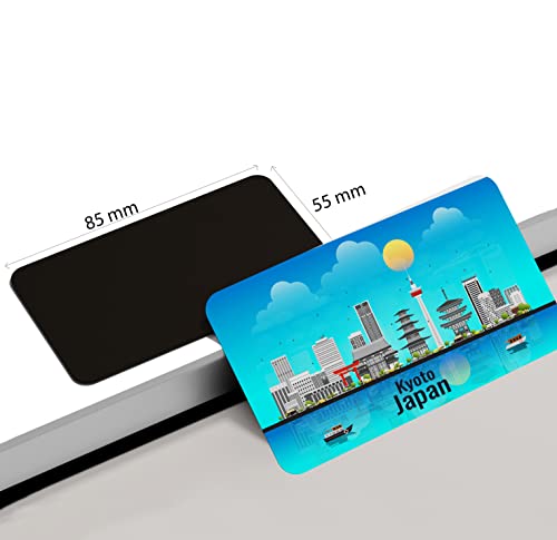 Image of dhcrafts Rectangular Rubber Fridge Magnet /Magnetic Card Blue Japan Kyote Design Pack of 1 (8.6cm x 5.4cm)