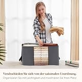 Lifewit 3 Stück 90L Große Aufbewahrungstasche Schrank Organizer Set, Faltbar Kleideraufbewahrung mit verstärkt Griff, stabilem Reißverschluss für Kleidung, Bettwäsche, Bettdecken, Steppdecke, Kissen