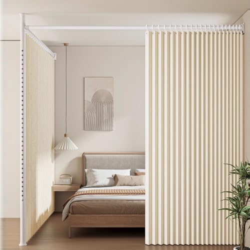 Room Divider Rod, No Drilling Floor To Ceiling Vertical Tension S...
